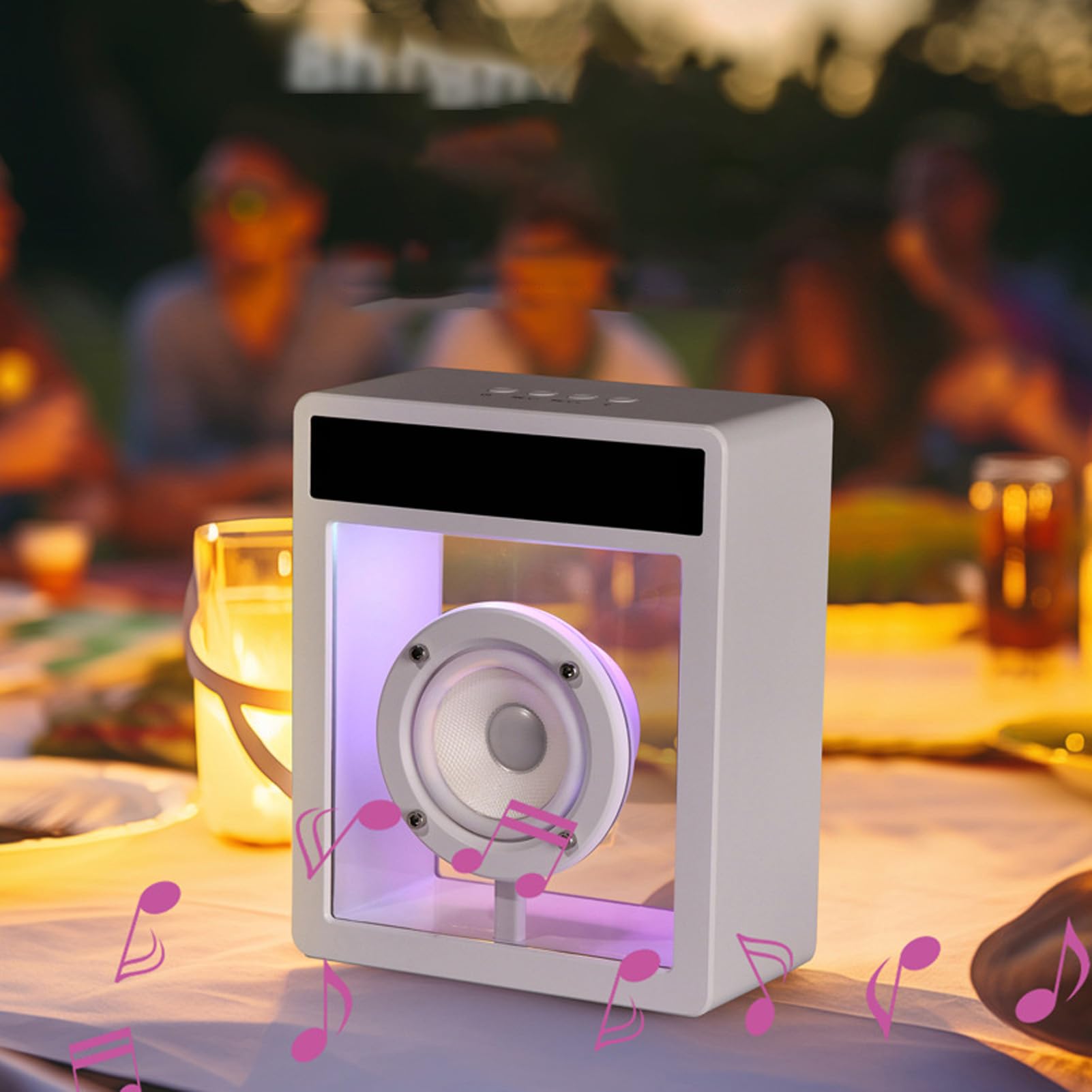 Máquina de Karaoke Inteligente, Pantalla de Letras Integrada y Luces Ambientales para Adultos y Niños, PA de Altavoz Bluetooth Portátil de 10 W con 2 Micrófonos Inalámbricos