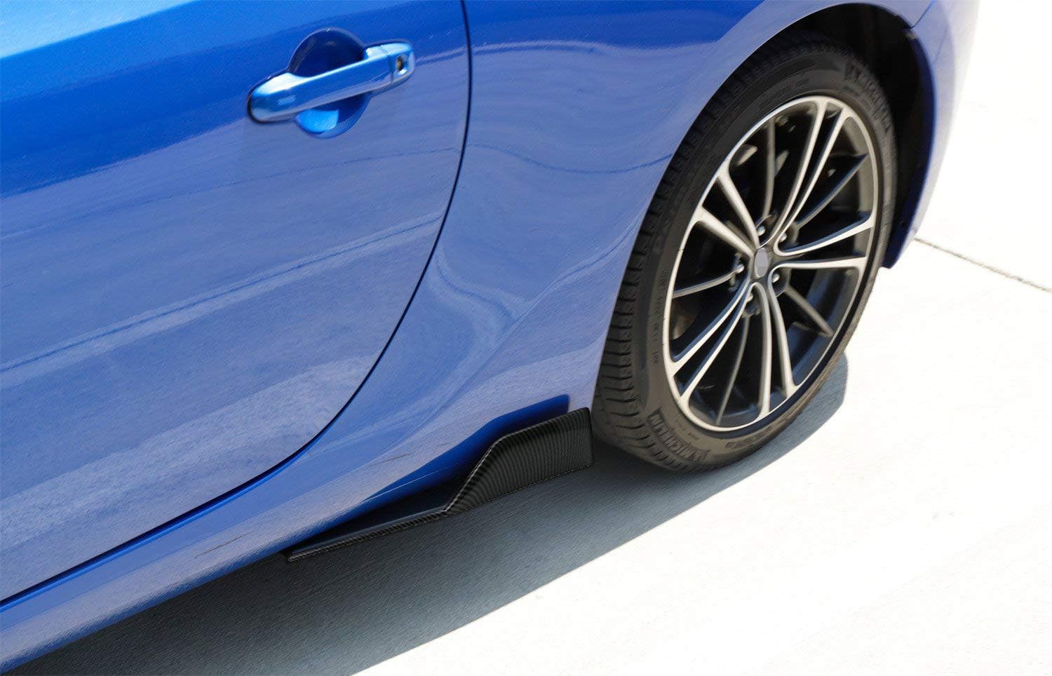 iJDMTOY Left/Right Black Carbon Fiber PP Universal Rear Side Skirt Winglets Diffusers Compatible with Car Truck SUV