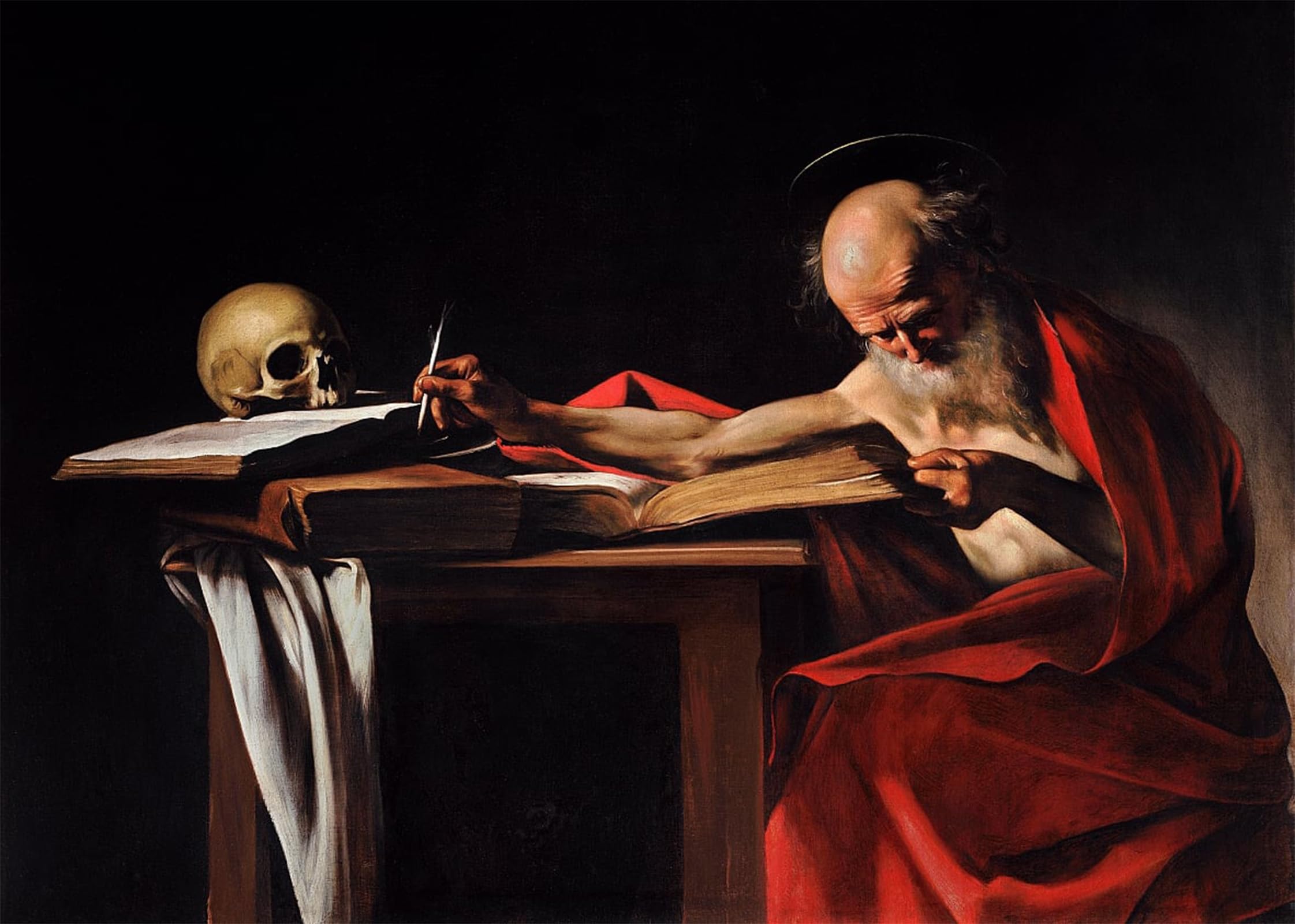ARTXLXXBN Famous Prints Artwork Pictures Poster Painting Art St Writing by Merisi Caravaggio Artwork Landscape Pictures for Home Decor 60x90cm