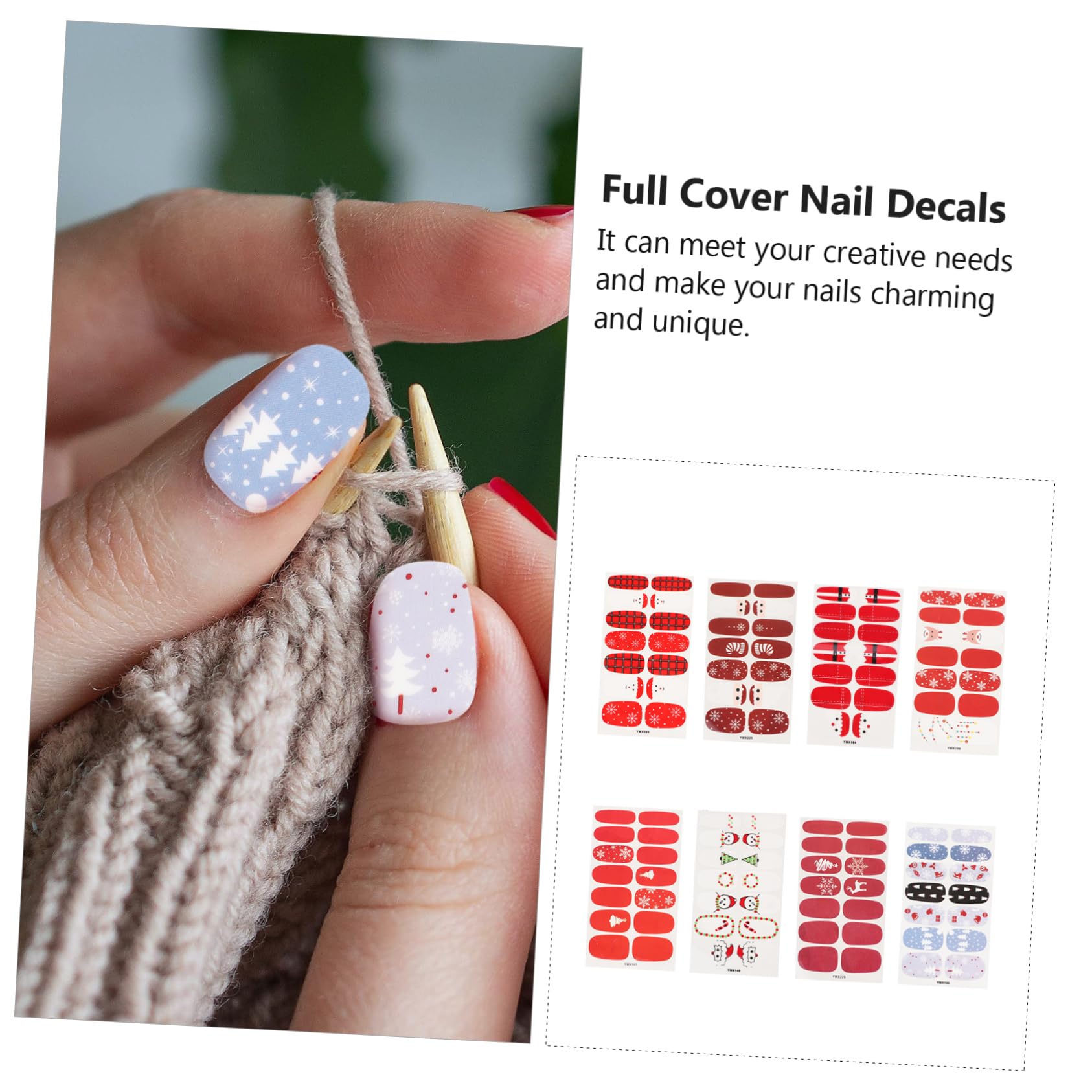 FRCOLOR Fogli Adesivi natalizi per nail art adesivo per unghie adesivi per smalto natalizi adesivi unghie natale adesivi per unghie natalizie decalcomanie per unghie etichetta