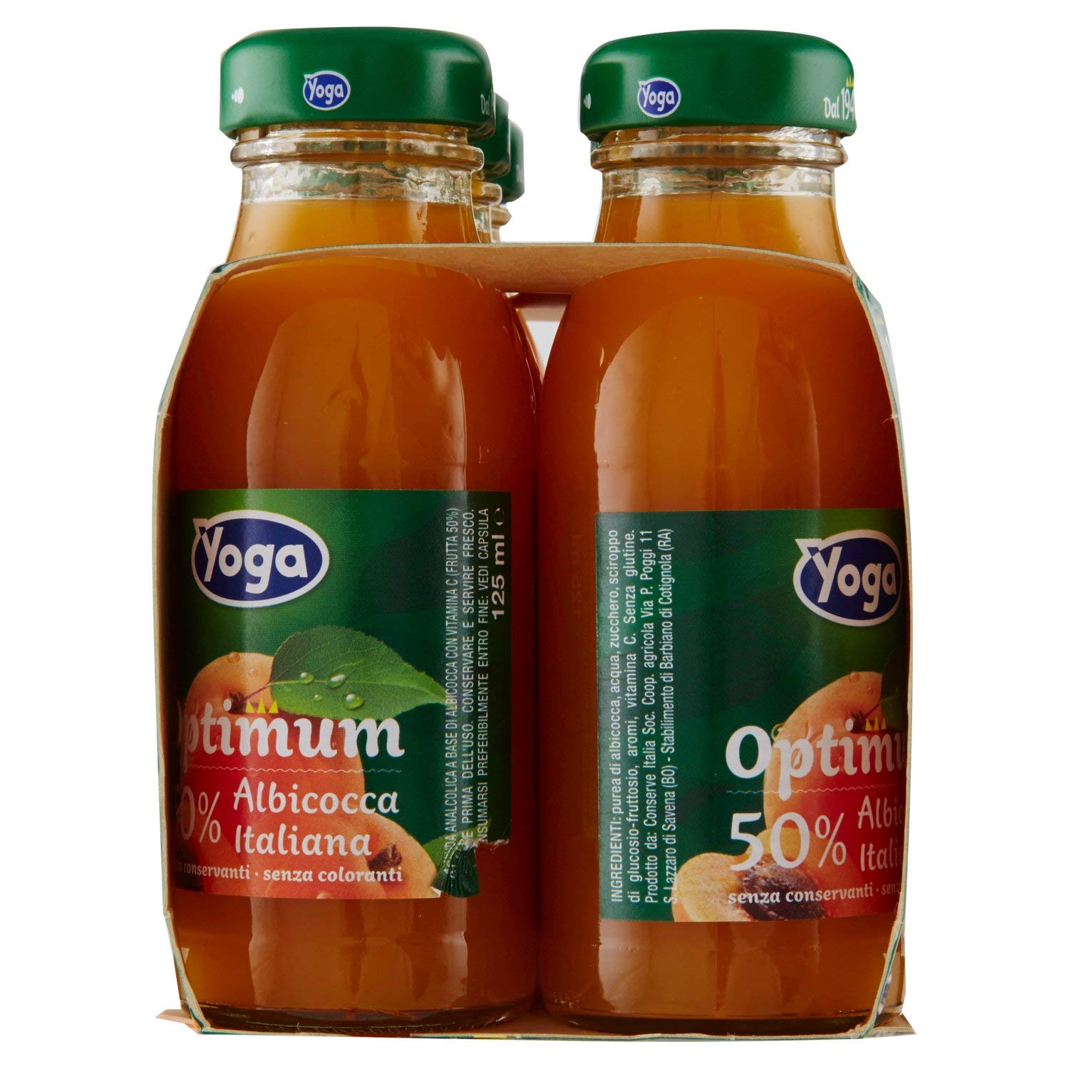 Italian Gourmet Optimum Albicocca succo, Aprikose Glasflasche 48 x 125ml