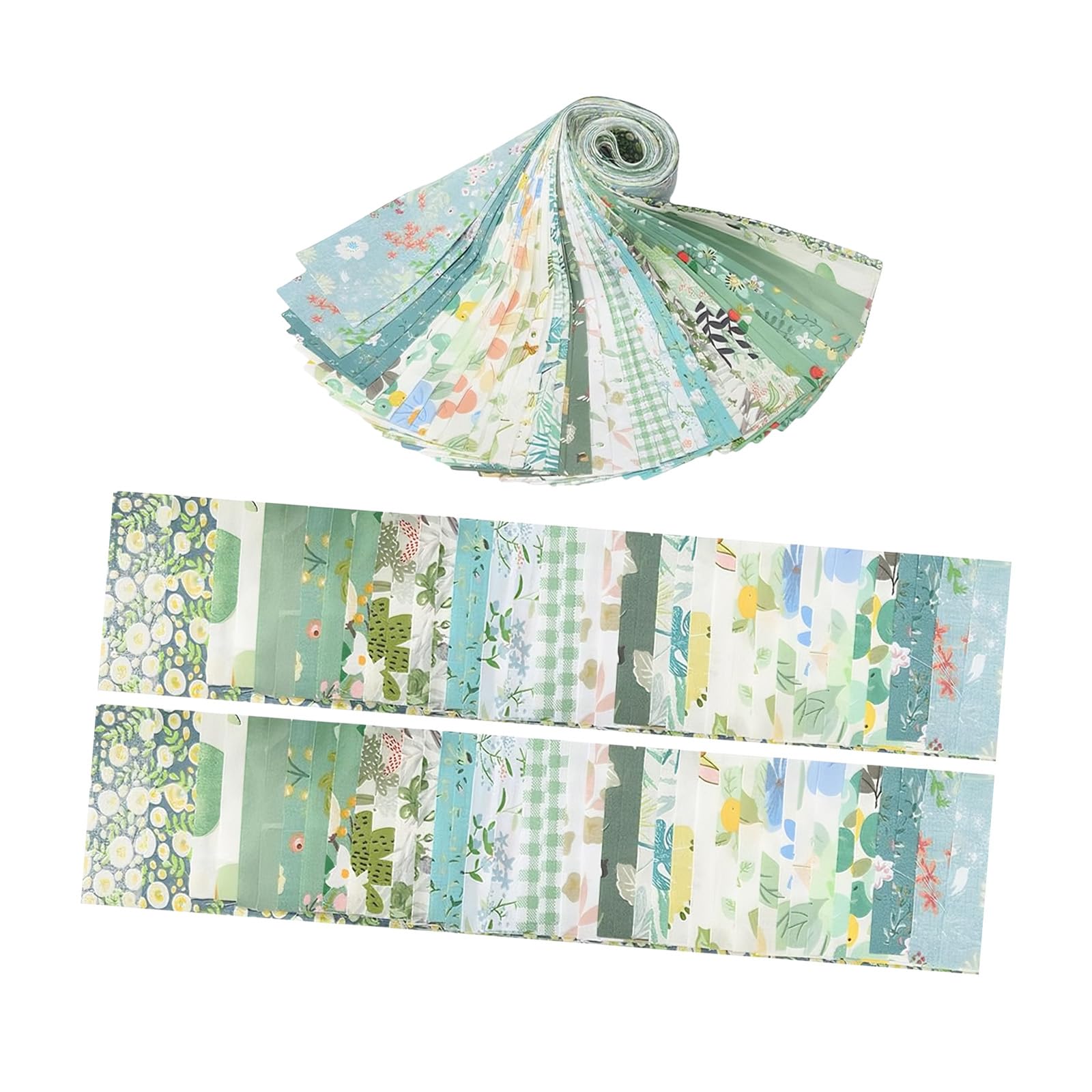 Piceioep Of 40 Vibranting Florals Roll Quilt Strips Cotton Fabric for Sewing and Crafting Projects Roll Strips Quilting Cotton