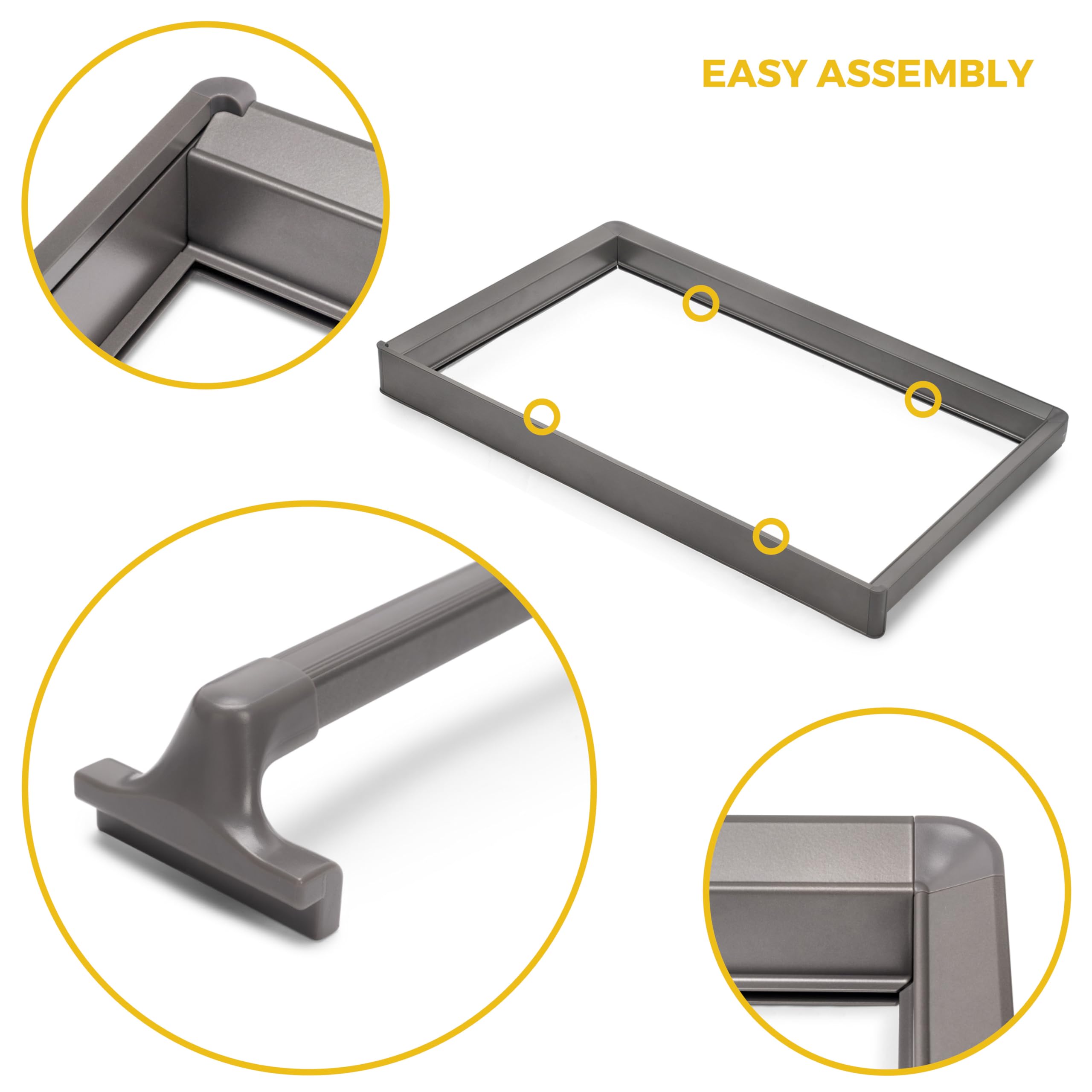 Emuca - Kit de porte-pantalon à 7tringles et rack ajustable Quartz pour armoires, glissières extension totale et à fermeture douce, Module 90cm, Finition Titane