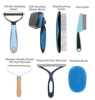 Vista 2 de Herramienta de deshedding para mascotas 7 en 1, juego de cepillos de aseo para perros, combo de cepillos para perros, cepillo de eliminación