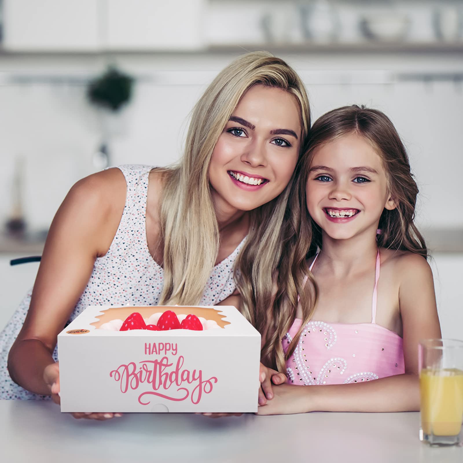 Eupako Cajas para tartas de 10 x 10 x 5 pulgadas con ventana, 24 cajas de panadería blancas de plegado rápido, caja de regalo fácil de montar para pasteles, galletas, pasteles, chocolates, fiestas