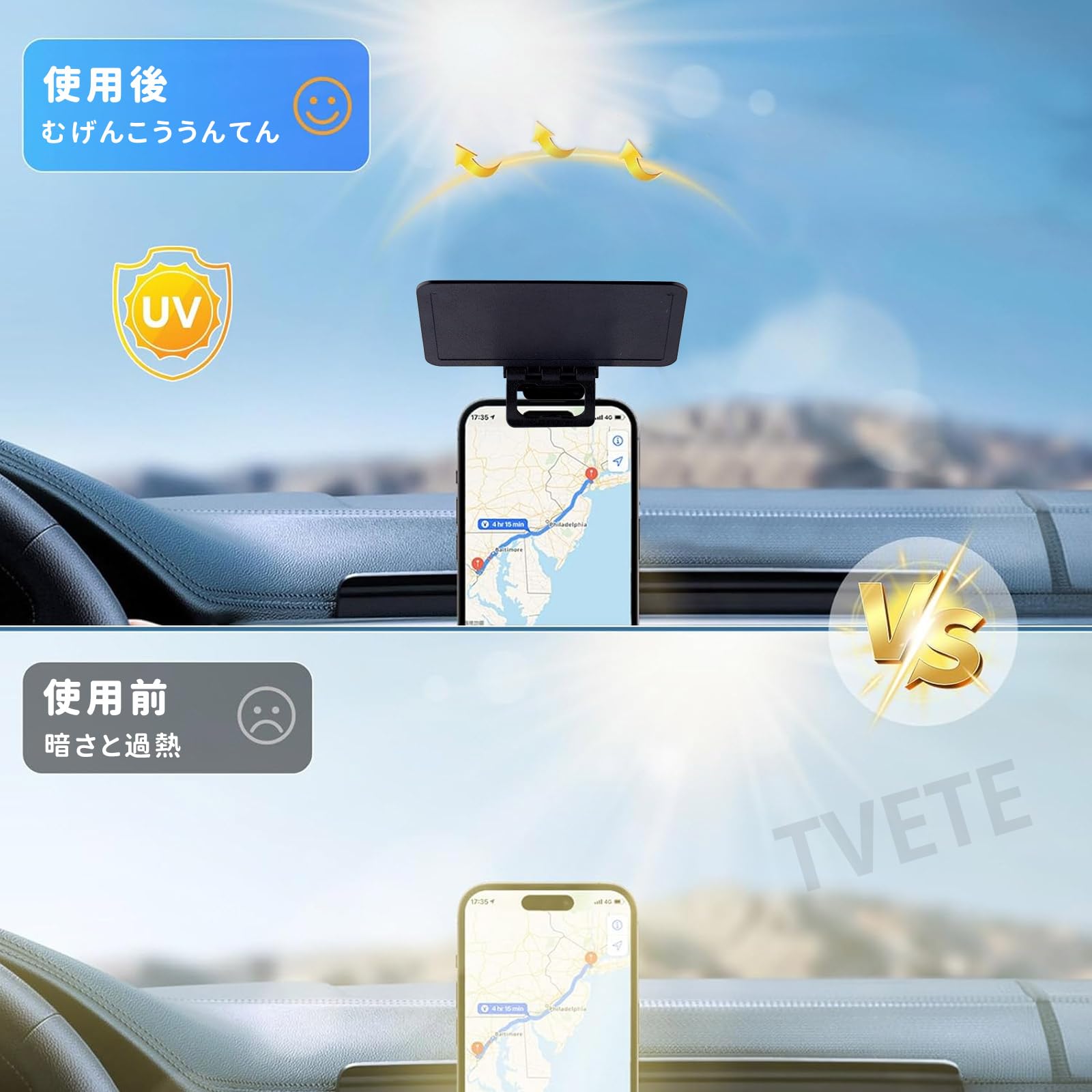 Amazon.co.jp: TVETE スマホホルダー サンシェード スマホ