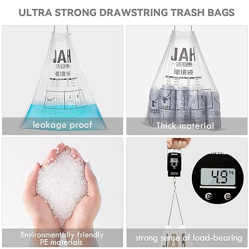 Miniatura 5 de ELPHECO Paquetes de basura y 10 rollos de bolsas de basura