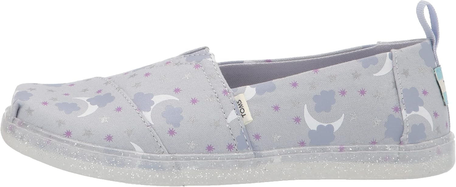TOMS Youth Girl's Alpargata Espadrille, Arctic Ice Foil Starry Sky,6