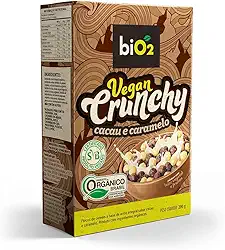Cereal Matinal Orgânico biO2 Vegan Crunchy Cacau e Caramelo 200 g Vegano e sem Glúten