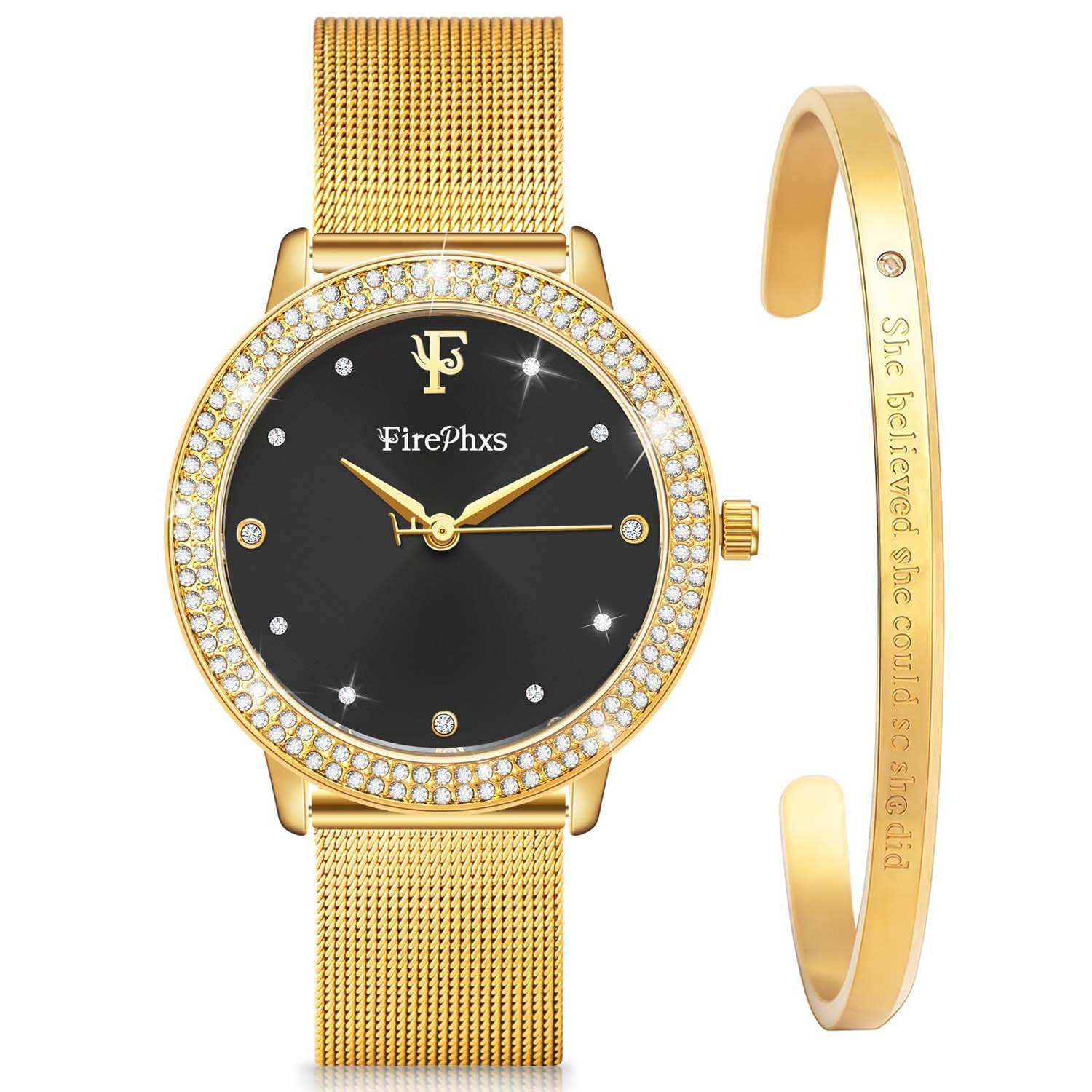 Orologi da donna - Orologio analogico in acciaio inossidabile con cinturino - Oro