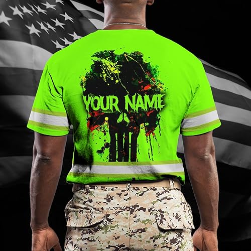 Miniatura 5 de Maddly Ropa de trabajo de seguridad con nombre personalizado de alta visibilidad para trabajadores, corredores, camioneros, patrióticos