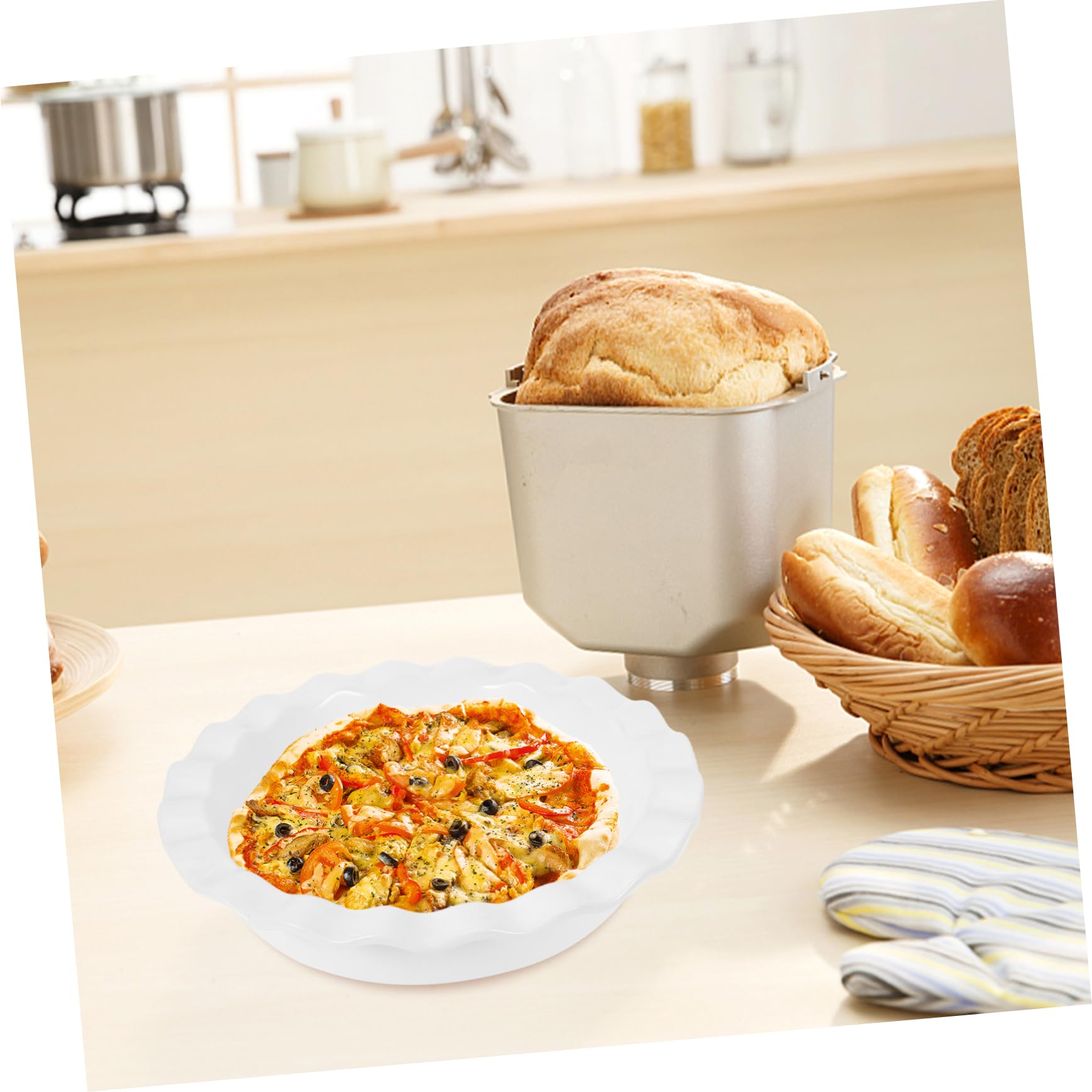 Zerodeko Keramik Backform Rund Weiß Antihaftbeschichtete Pizza Backplatte und Kuchenform Vielseitig für Flans und Kuchenbacken Geeignet für Ofen und Mikrowelle