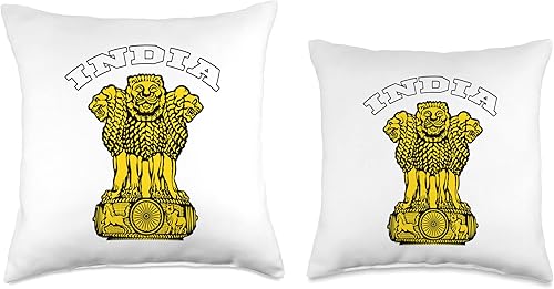 Miniatura 3 de Camiseta India Escudo de armas Tee Flag Souvenir New Delhi Throw Pillow, 18x18, Multicolor