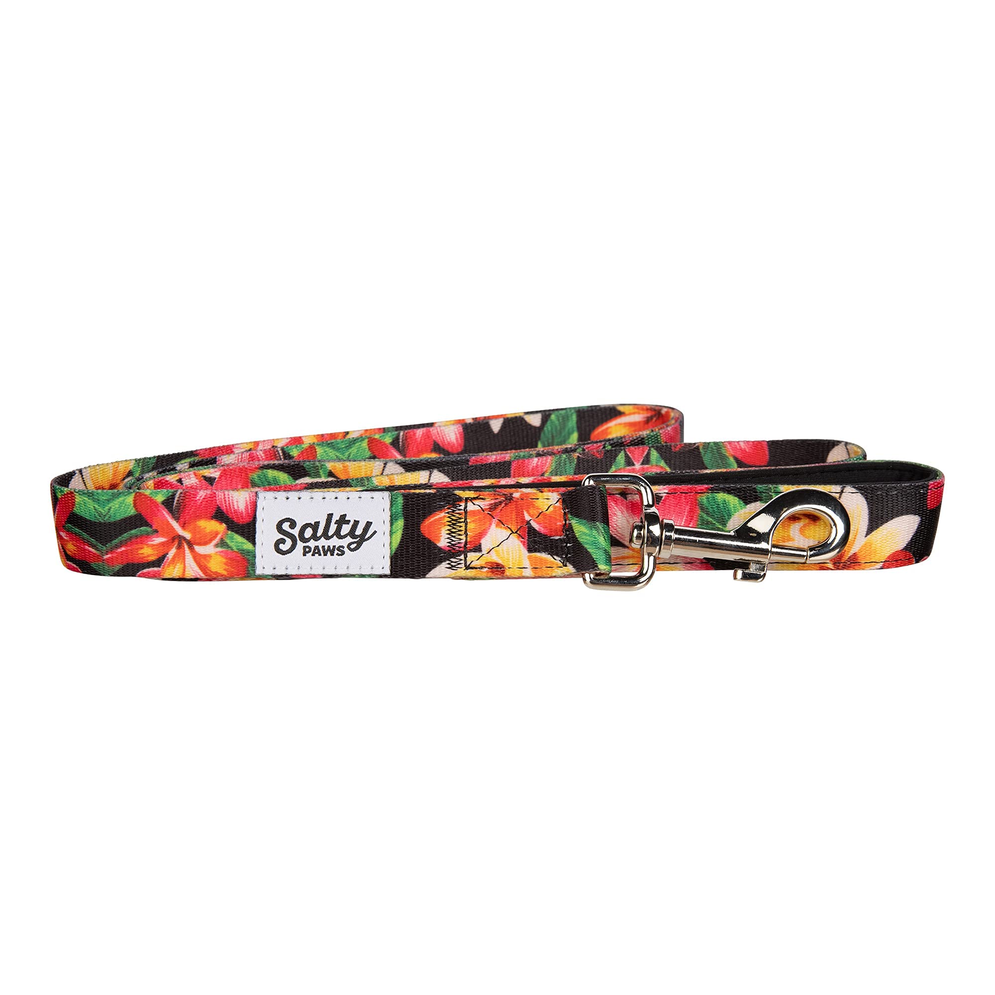 Laisse résistante pour chien en ville et parc motif floral noir Salty Paws taille M