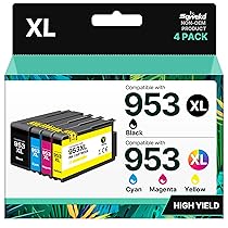 Sqwekd 953XL Cartucce Rigenerato per Cartucce HP 953XL Multipack Compatibile per HP Officejet Pro 7720 7740 8715 8210 8710 7730 8216 8218 8718 8719 8720 8725 8730 8740 (Nero Ciano Giallo Magenta)