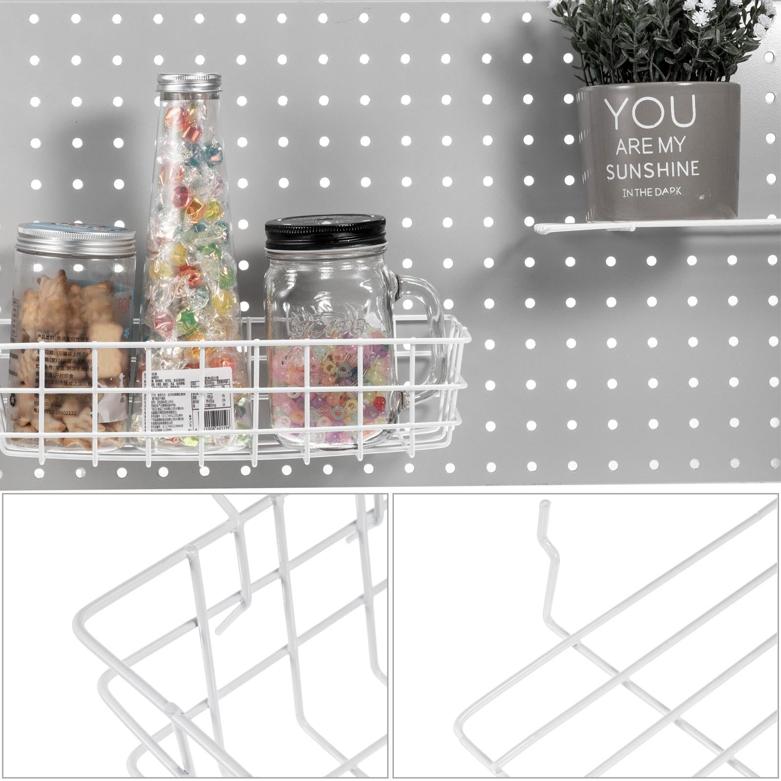 Pegboard Raks Snapklik.com : 8 Pieces Pegboard Baskets Pegboard Bins Peg Board Racks ...