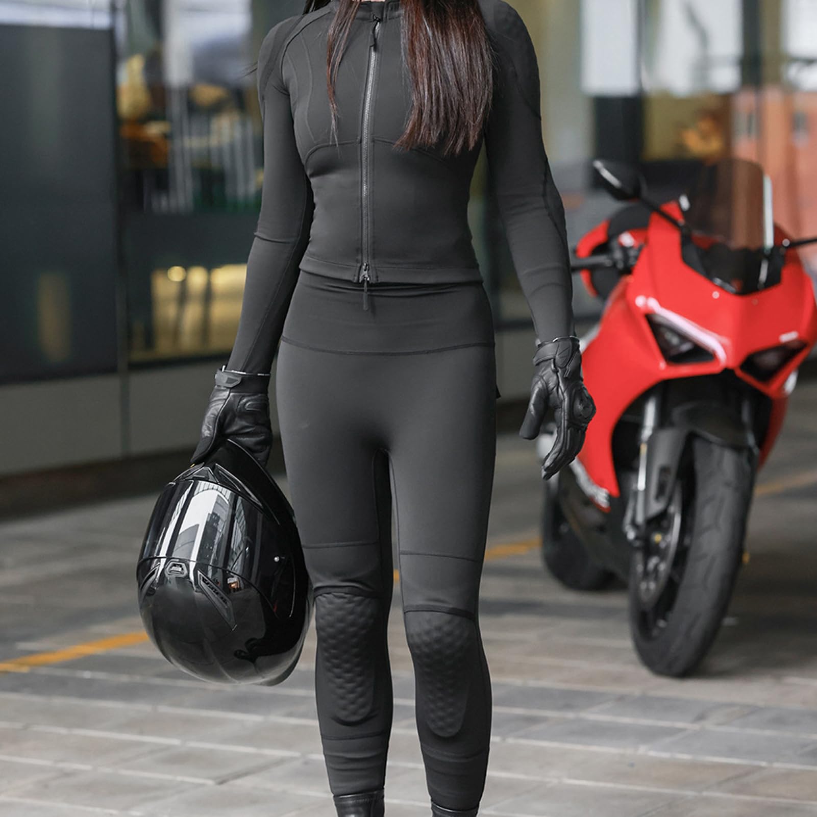 Damska Kurtka z siateczką o Wysokiej Elastyczności, Letnia Koszulka Motocyklowa z Odblaskowymi Paskami, Rozciągliwa i Oddychająca Sportowa odzież Ochronna do Biegania na Rowerze (Rozmiar UE M)
