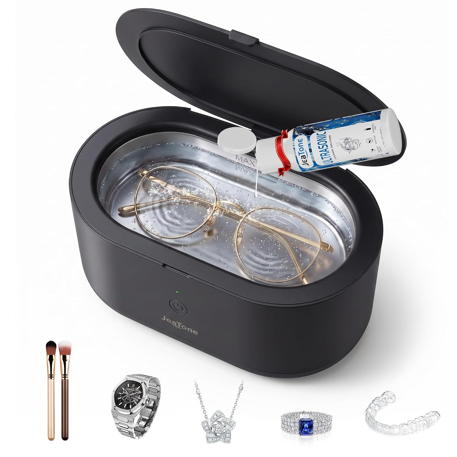 JeaTone 600ML Ultrasonic Cleaner with 50ml Jewelry Cleaner Solution