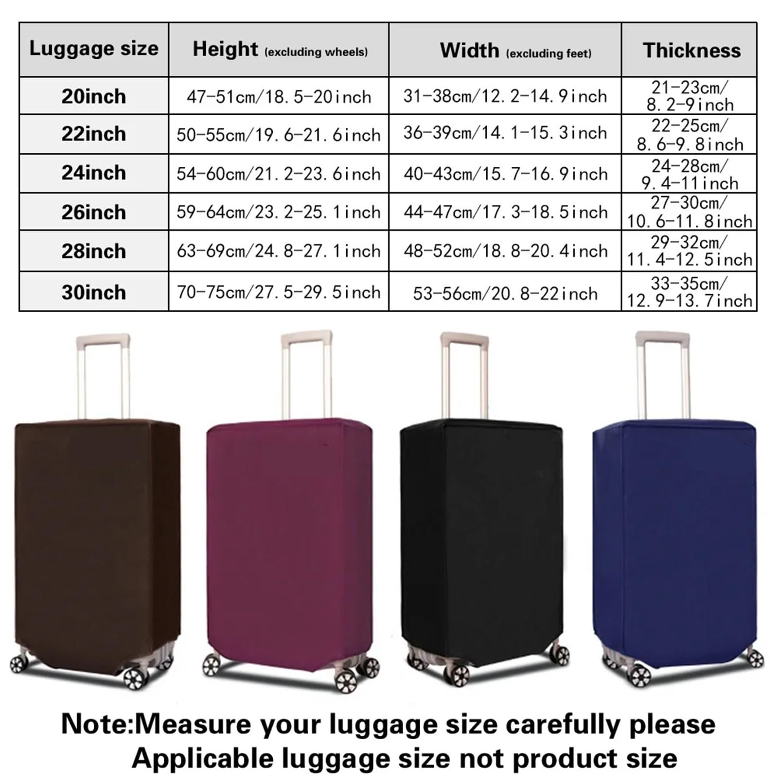 2 uds Maleta de Viaje Cubierta Equipaje Reutilizable a Prueba Polvo rasguño Protector Impermeable no Tejido para Maletas(Browm,22inch)