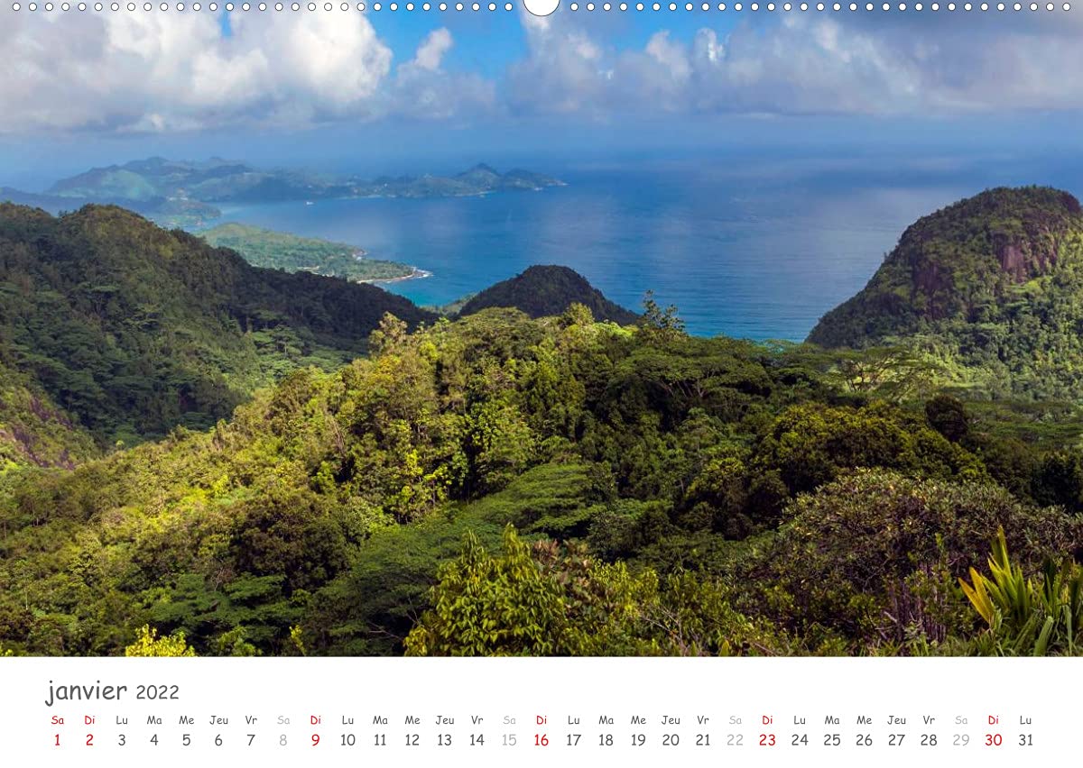 Paysages des Seychelles (Premium, hochwertiger DIN A2 Wandkalender 2022, Kunstdruck in Hochglanz): Les curiosités des Seychelles (Calendrier mensuel, 14 Pages )