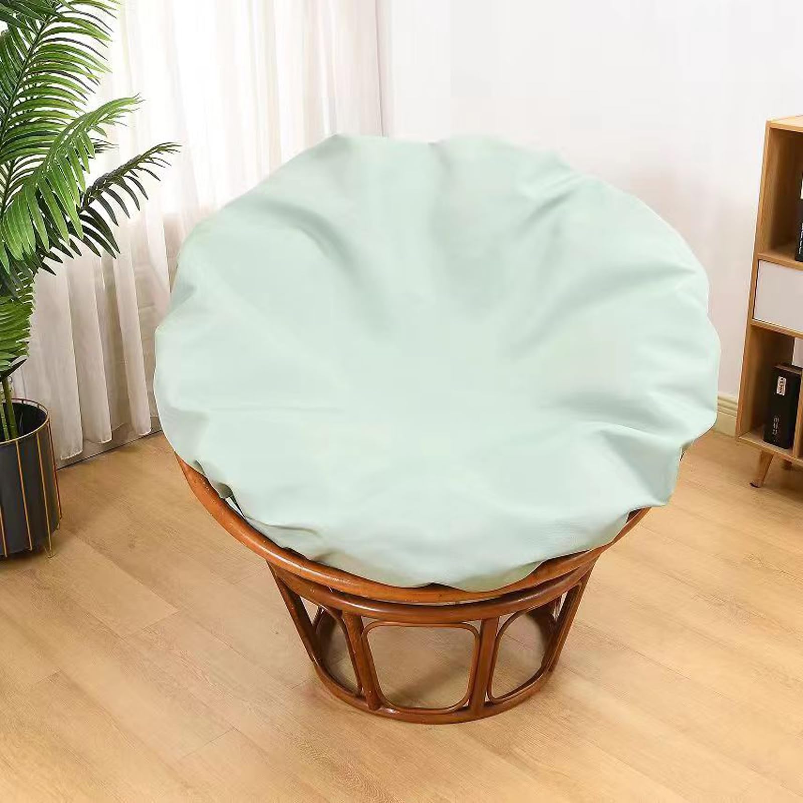 DRXRD Papasan Cushion Covers Only, Water Resistant Outdoor Papasan Cushion Cover,Easy to Clean Removable Zippered Papasan Cushion Cover Bean green 100cm/39in