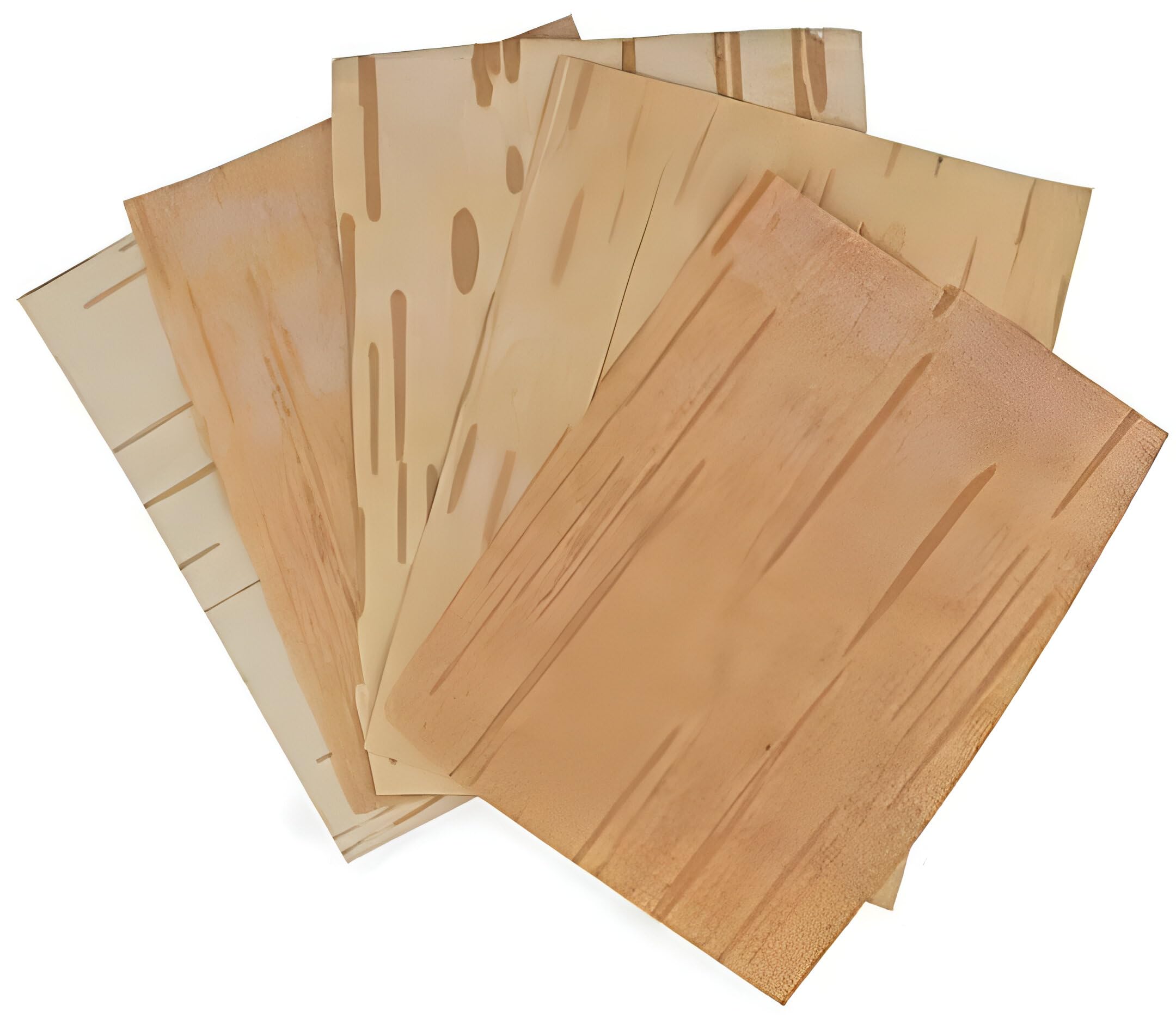 Bhojpatra Sheet Original Indian Tree Bark foe Yantra and Mantra Writing Religious Uses Hindu Ritiuals Puja Havan GrahShanti (Pack of 5 Pieces) Standard