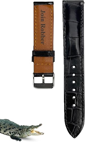 vinacreations Correa de reloj hecha a mano AIIi-gator para hombre, correa de reloj de piel de alta calidad, de liberación rápida, hebilla plateada