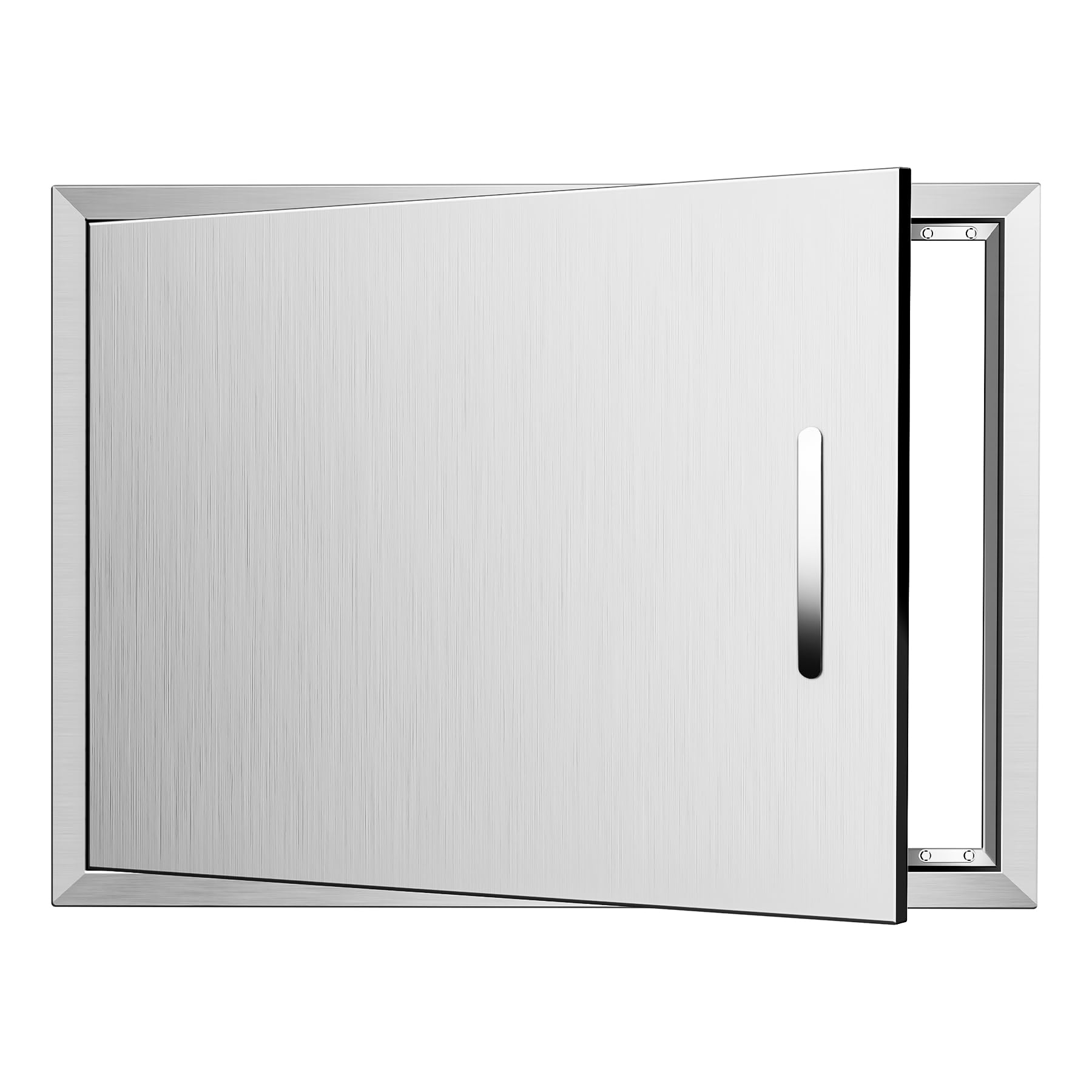 Migoda Outdoor Kitchen Door 27" W x 20" H 304 Brushed Durable Stainless Steel BBQ Access Doors with Detachable Handles for BBQ Island, Grill Station,