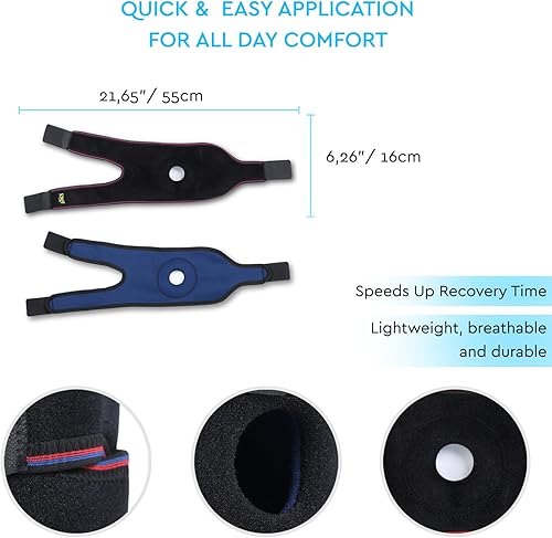 Miniatura 4 de Soles - Rodillera de rótula abierta, ajuste ajustable y durabilidad maximizada, increíblemente cómoda, hecha de neopreno transpirable, soporte de