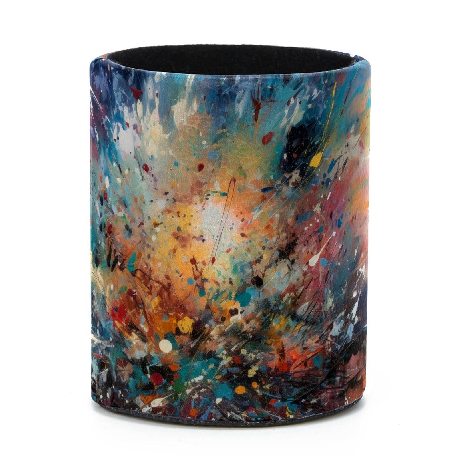 VAPOKF Round Pencil Holders for Desk, Dreamy Abstract Starry Sky Night Pen Holders Pen Pot Makeup Brushes Storage Desktop Stationery Supplies Organiser for Home Office