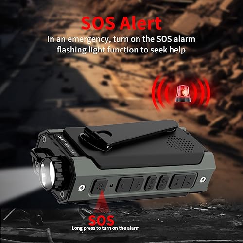 Miniatura 5 de Radio meteorológica NOAAAMFM con linterna, radio solar de manivela, carga USB tipo C, cargador de teléfono celular, alarma SOS, brújula para