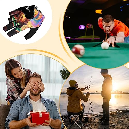 Miniatura 4 de Guantes de billar ajustables y transpirables  Guantes de billar de tres dedos, guantes de billar para mano izquierda y derecha, cómodo protector de