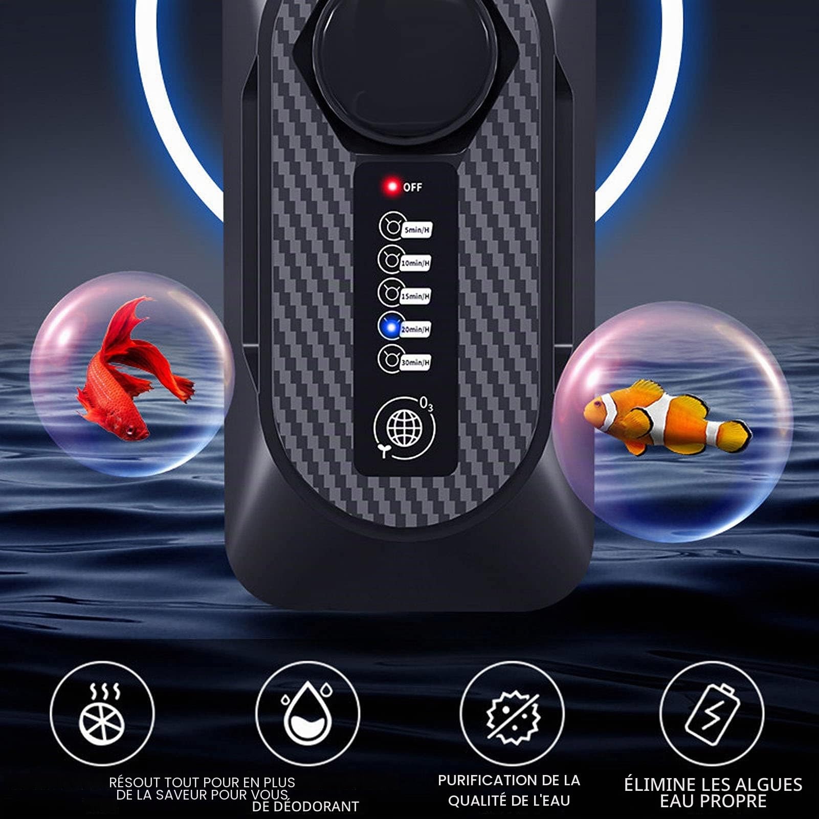 Purificateur D'eau D'aquarium, Décomposer les Substances Nocives, éliminer la Concentration élevée D' Actif, avec la Fonction de Désodoriser et de Purifier L'eau de