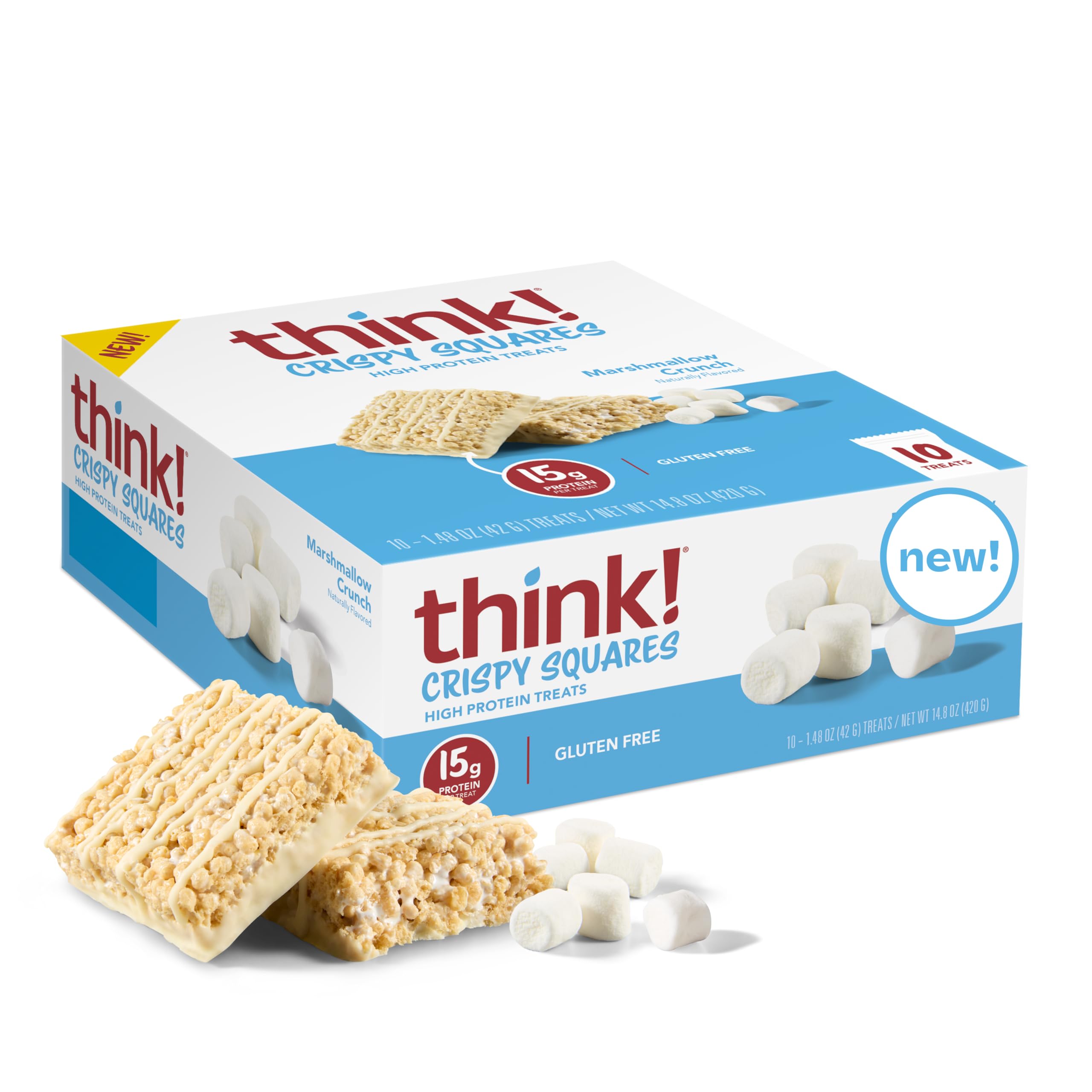 Amazon.com: Think!, Crispy Square Marshmallow Crunch, 1.48 Ounce