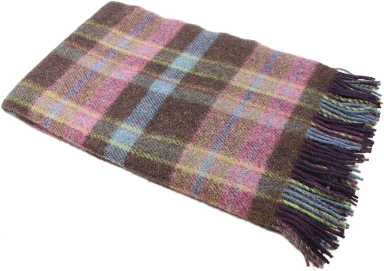Biddy Murphy, Genuine Irish 100% Wool Plaid Blankets, Soft & Warm Lambswool Knee Throw/Toss Size 54" x 45" Inches, Imported from Ireland