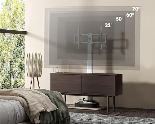 Miniatura 21 de FITUEYES Soporte de TV de suelo para dormitorio, sala de estar, soporte de TV de esquina alto para televisores de 32, 37, 43, 50, 55, 60, 65, 70