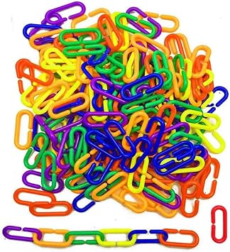 Gcroet Plastic Hooks Chain Links,100pcs Parrot C-Clips Hooks Chain Toy C-Links Sugar Glider Rat Bird Toy Plastic,Plastic C-Clips Hooks,Plastic Hooks Chain Link,Parrot C-Clips Hooks
