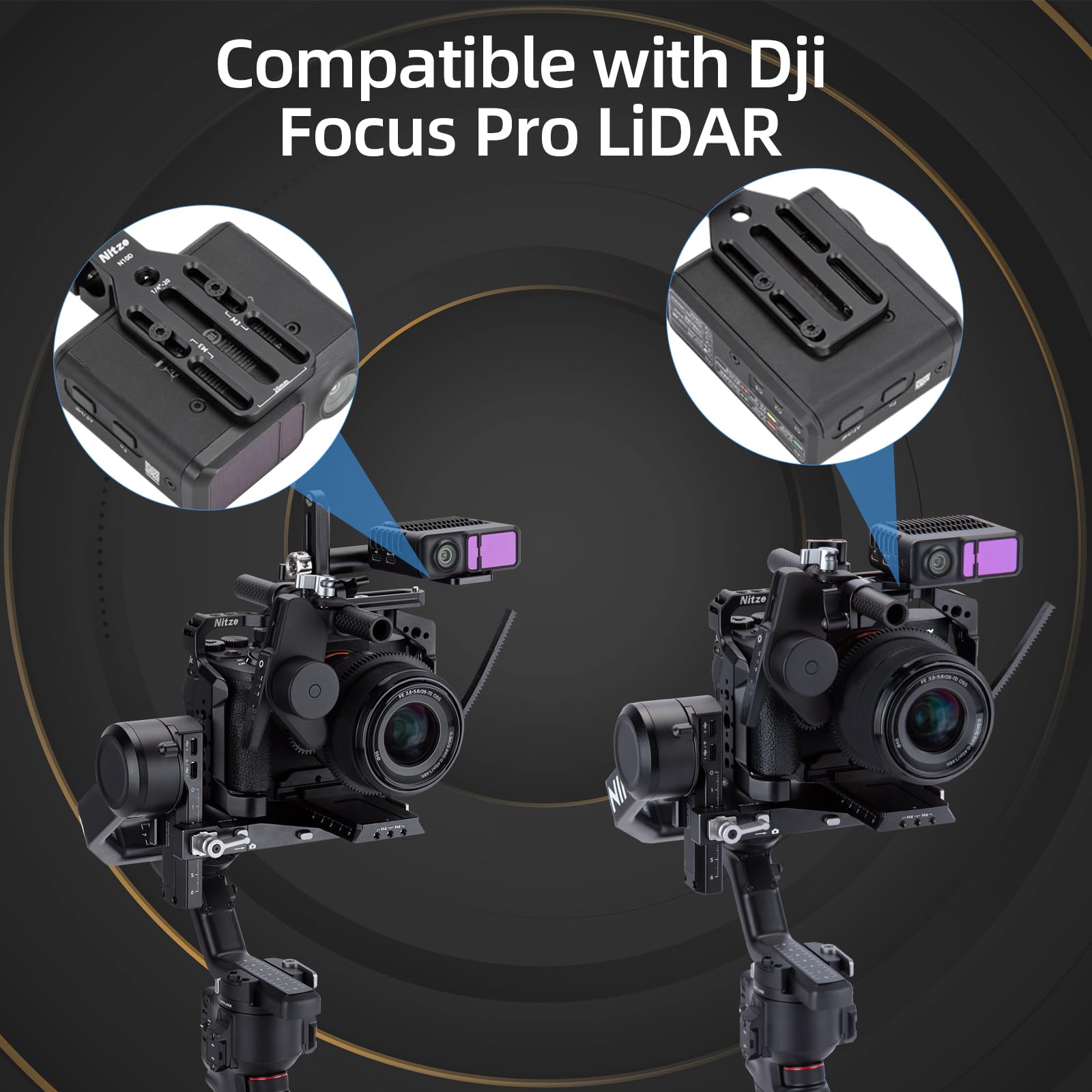 Nitze Kit de Montaje LIDAR para dji Focus Pro LiDAR y dji Focus Pro Motor - T-D02C
