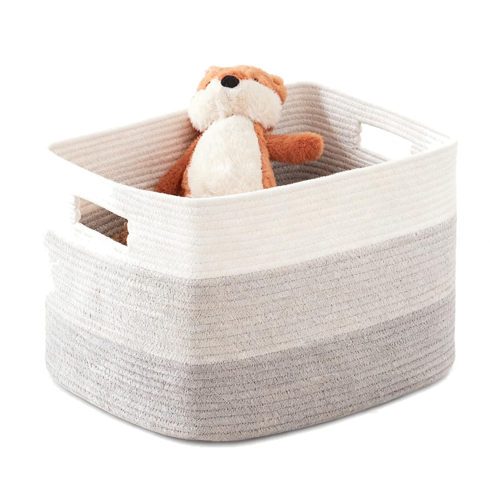 Panier à linge format en corde,gris foncé