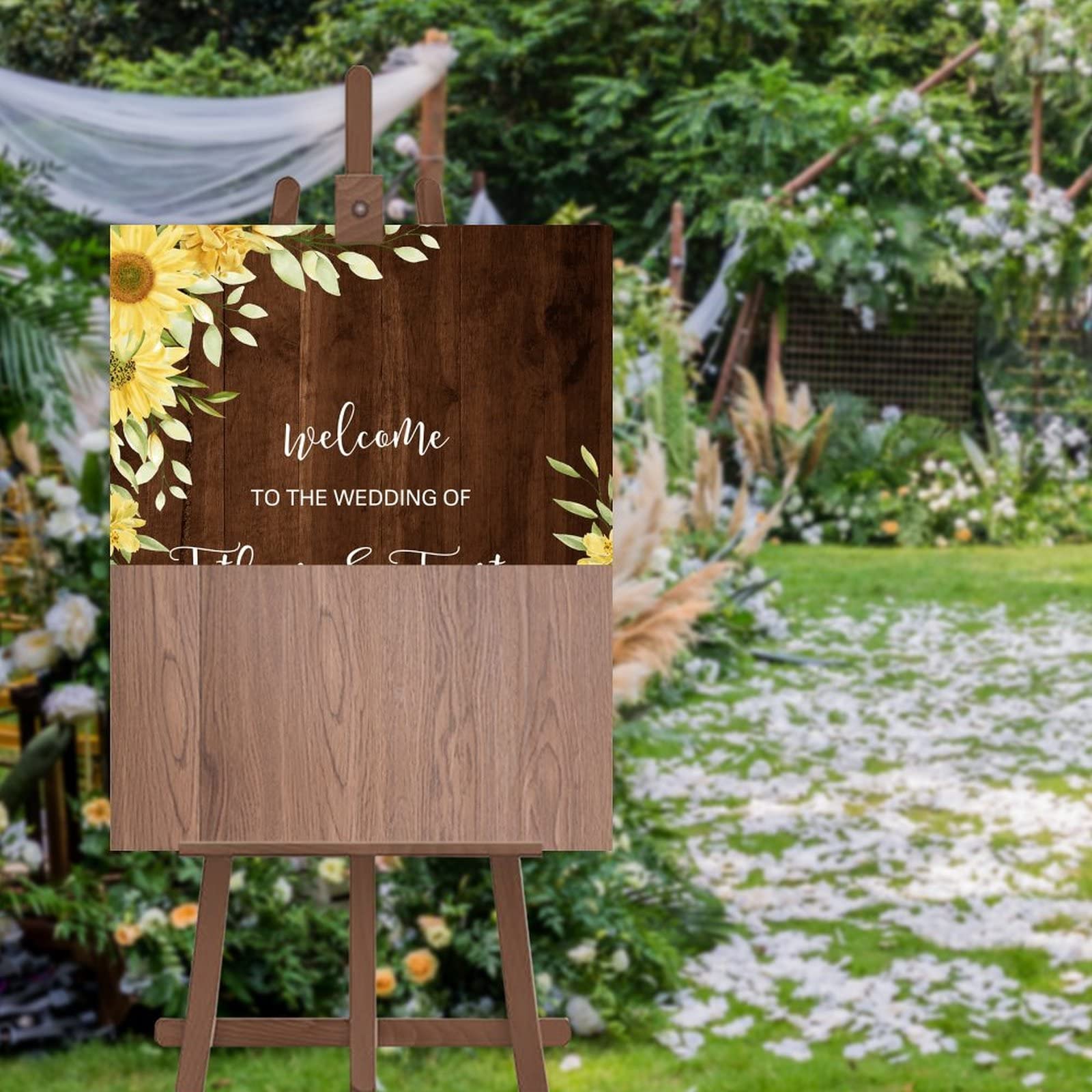Panneau bienvenue mariage tournesols pour immortaliser votre union personnalisée