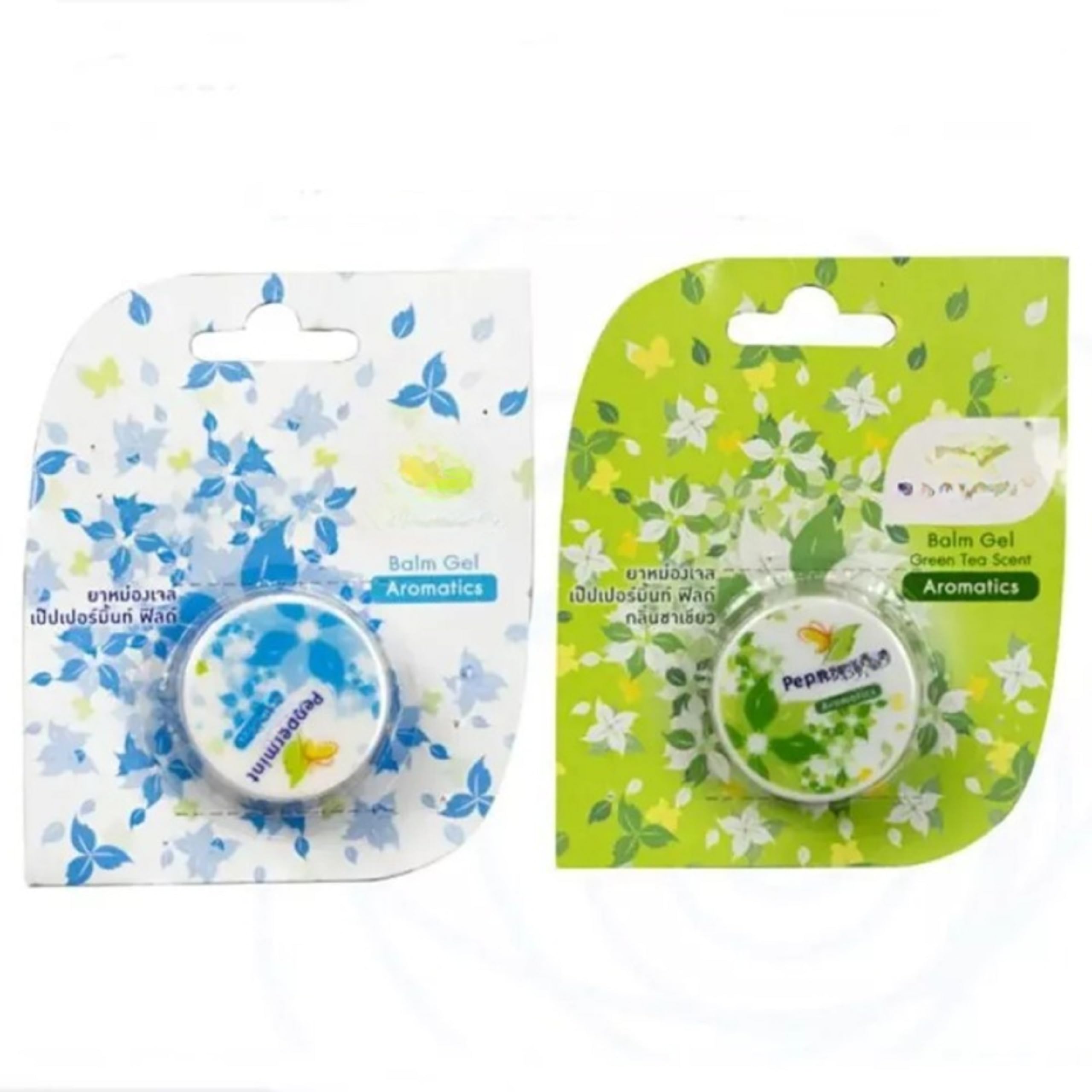 HANI PO™ Peppermint Balm Gel green tea scent 8g + Fielld Peppermint Original falvour Pack of 2 - Thailand ProductPain relief balm | Oil for elder women | Men Pain relief balm for adult | Pain relief oil for women | Mens | Pain relief balm for girls | boys - Imported Products