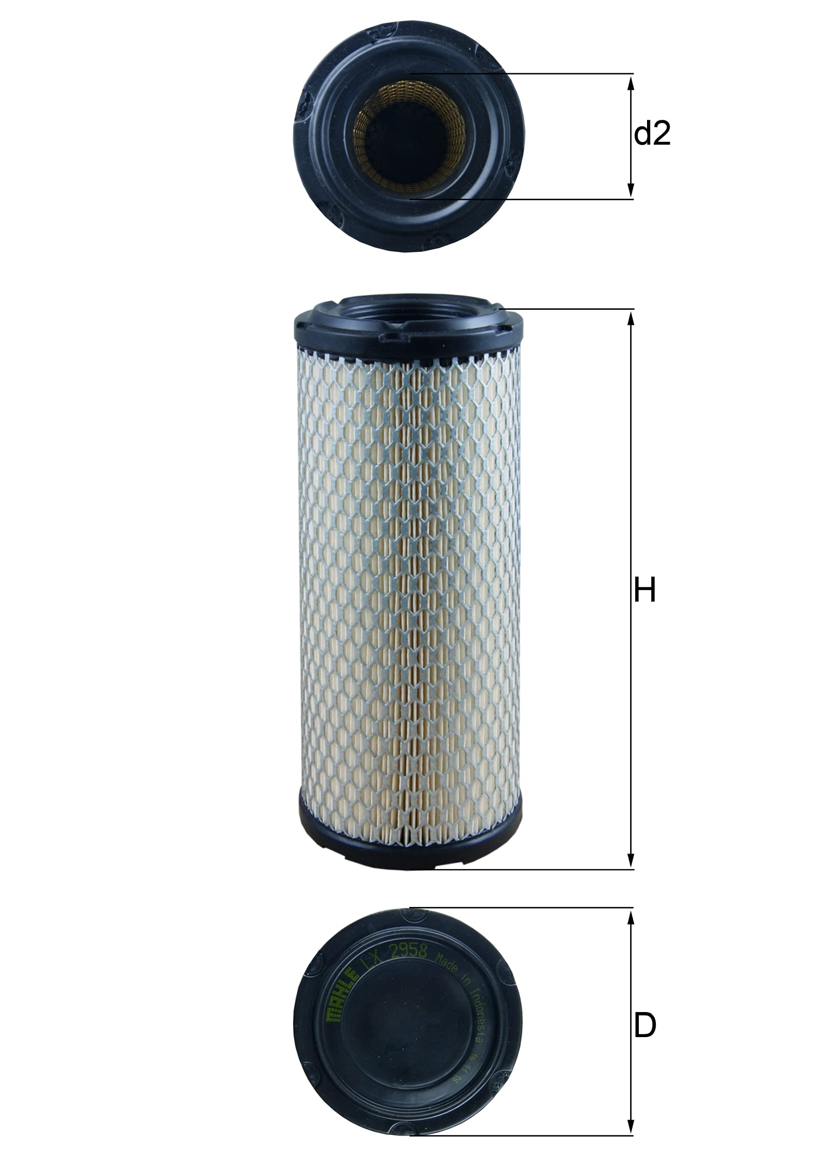 MAHLE Air Filter LX 2958