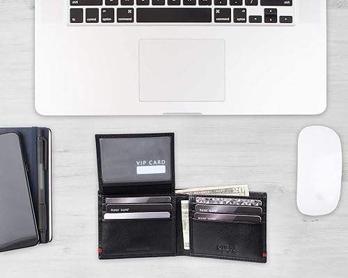 Vista 6 de Guess Men's Leather Slim Bifold Wallet