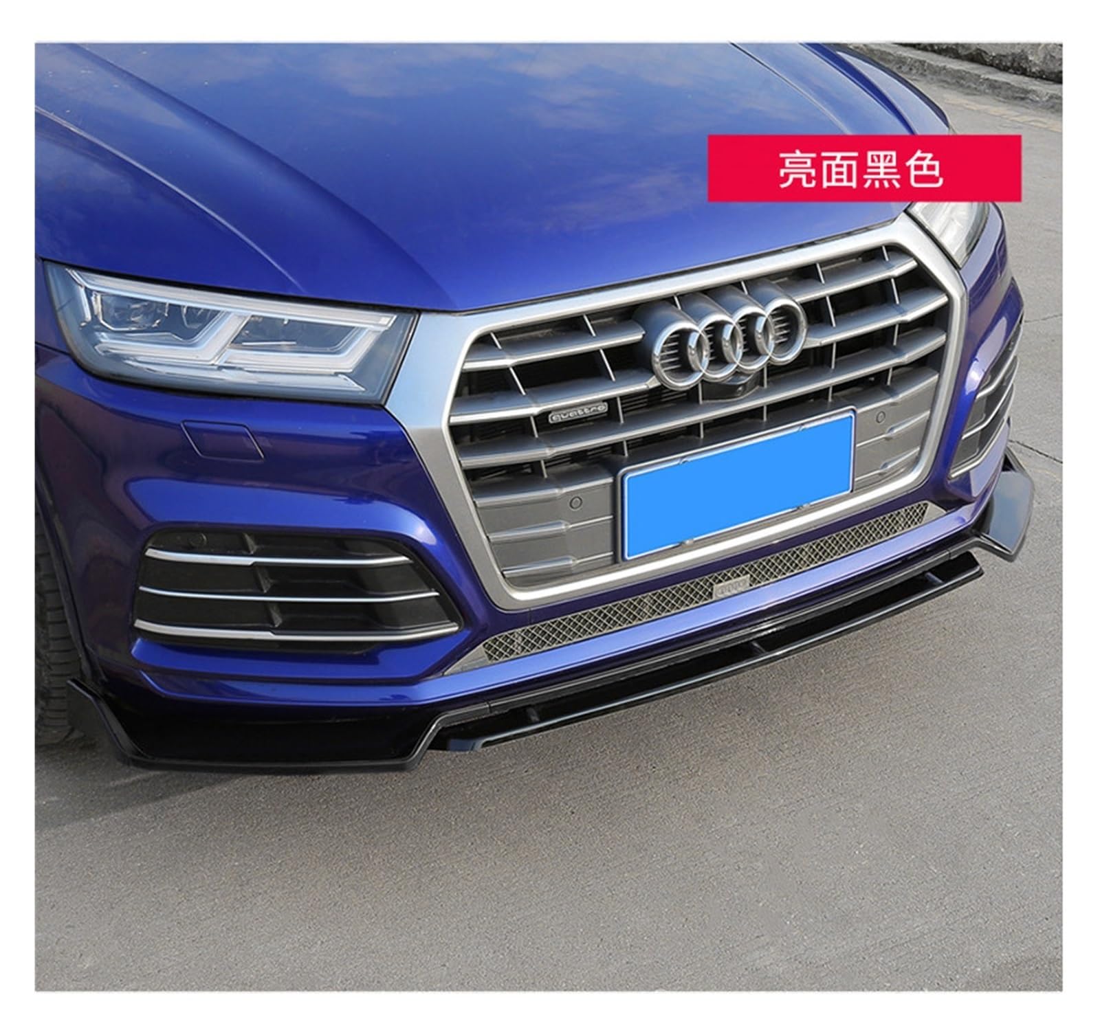 Czarny Połysk Przedni Zderzak Spoiler Kompatybilny z Audi 2018-2020