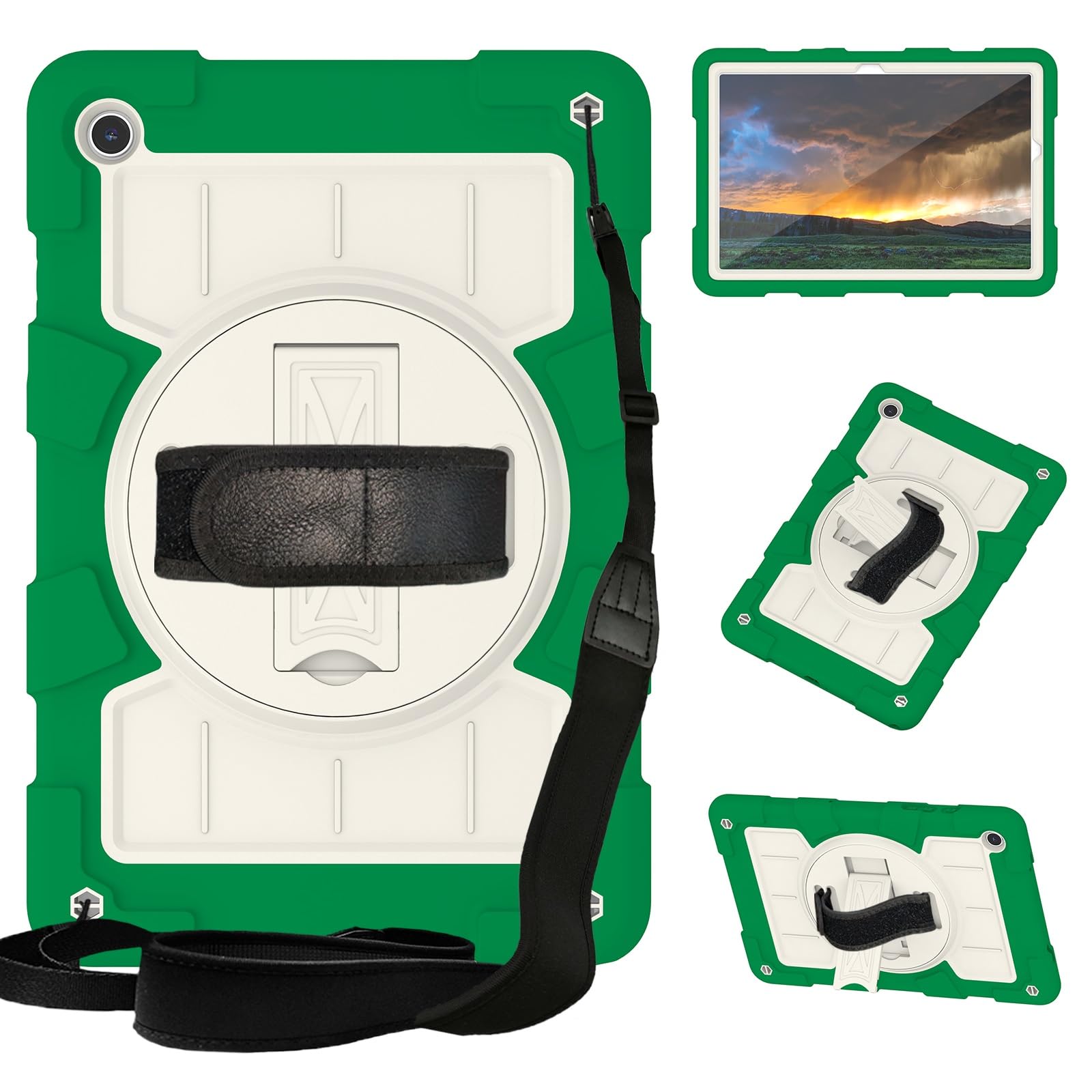 Custodia protettiva per tablet PC ibrida resistente custodia protettiva antiurto compatibile con Samsung Galaxy Tab A9 Plus SM-X210/SM-216/SM-X218 11" 2023 con tracolla/mano rotante a 360° St