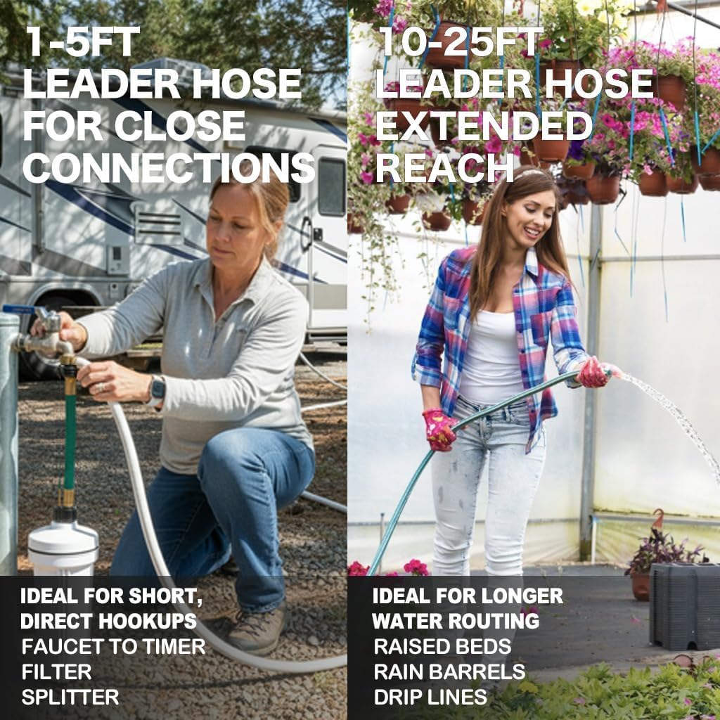 75FT Flexible Garden Hose for Patio: 5/8 Inch Lightweight Water Hose with Male to Female Leak-Free Connections for Large Residential Yard and Driveway Use