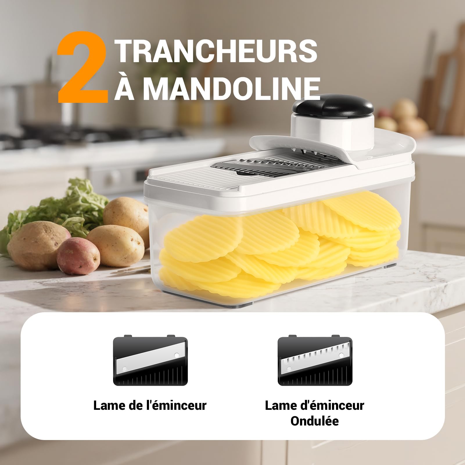 Enleber Coupe Legumes Multifonctions,Coupe Legumes Manuel Coupe Legume Manuel à Lames Remplaçables,Coupe Frite - Cube Carotte Concombre Oignons Tomates Fruits Enleber Coupe Legumes Multifonctions,Coupe Legumes Manuel Coupe Legume Manuel à Lames Remplaçables,Coupe Frite - Cube Carotte Concombre Oignons Tomates Fruits