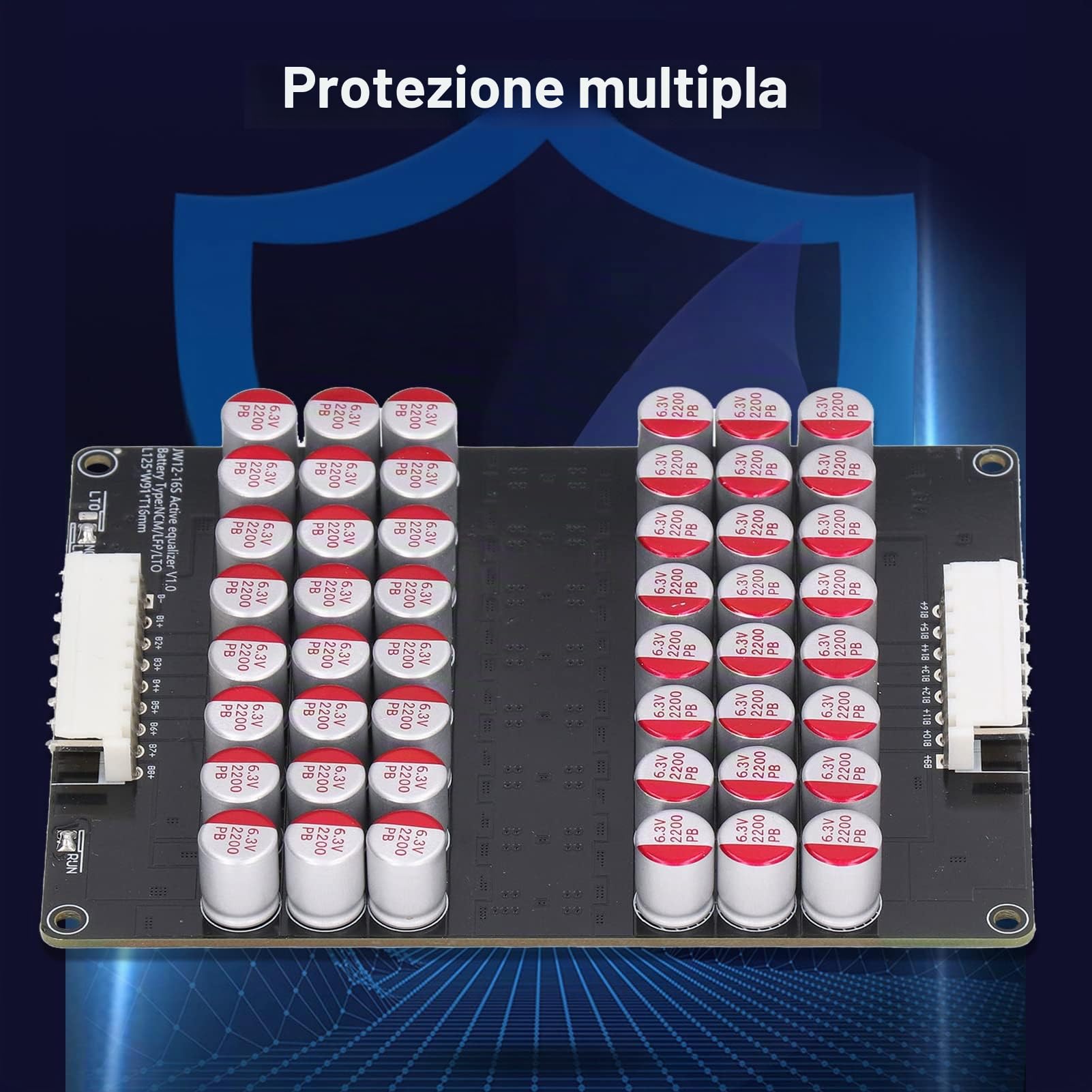 Equalizzatore Attivo della Batteria da 12S a 16S, Equalizzatore Attivo di Energia della Batteria Lipo Al Litio Lifepo4, Equalizzatore da 1,8 V a 4,5 V da 0 a 5,5 A Scheda Lipo Al Litio Lifepo4 Agli Io