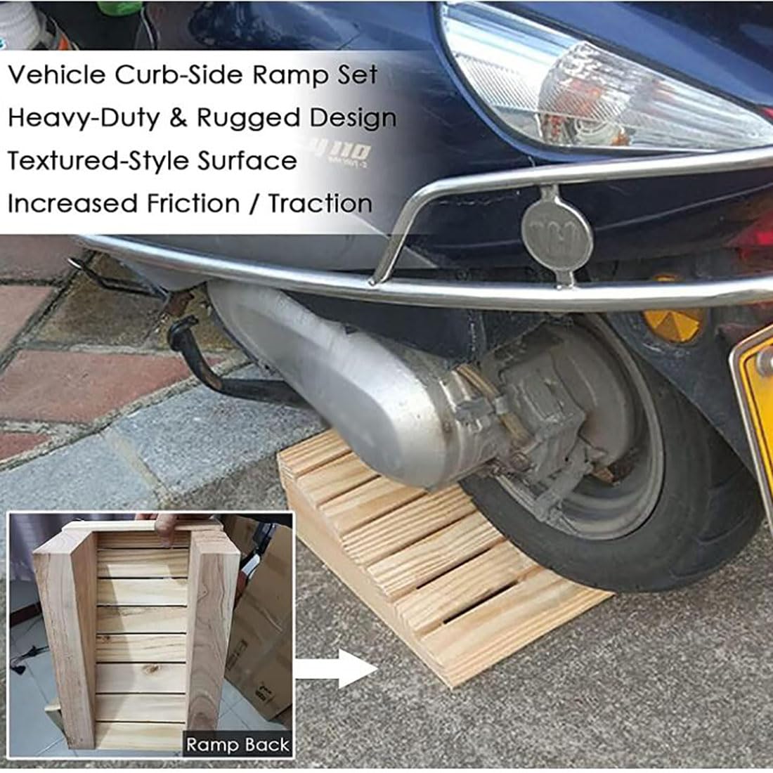 Rampa para Silla De Ruedas/Molduras De Madera Listones,Rampa De Umbral De Puerta De Madera,Portátil Rampa Discapacitados,para Subir Umbrales, Escalones, Puertas,30.8 * 30 * 11CM