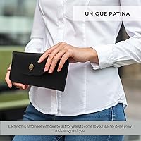 Vista 2 de Envoy Cartera de cuero genuino para efectivo hecha a mano con cuero de grano completo Bolsa de utilidad diseñada para efectivo, monedas, tarjetas